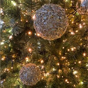 Gorgeous Beaded Ornaments (2 large, 3 small)